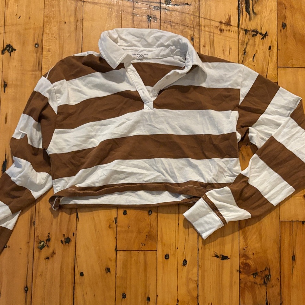 Striped Brown and White Kids Shirt